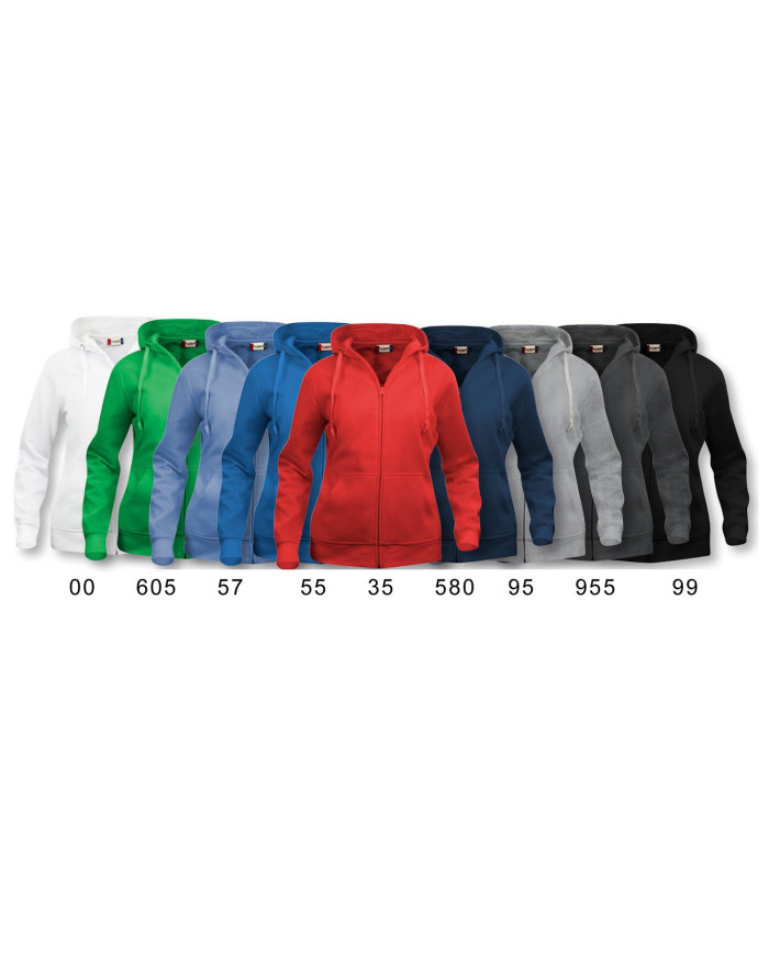 Felpa full-zip cappuccio donna